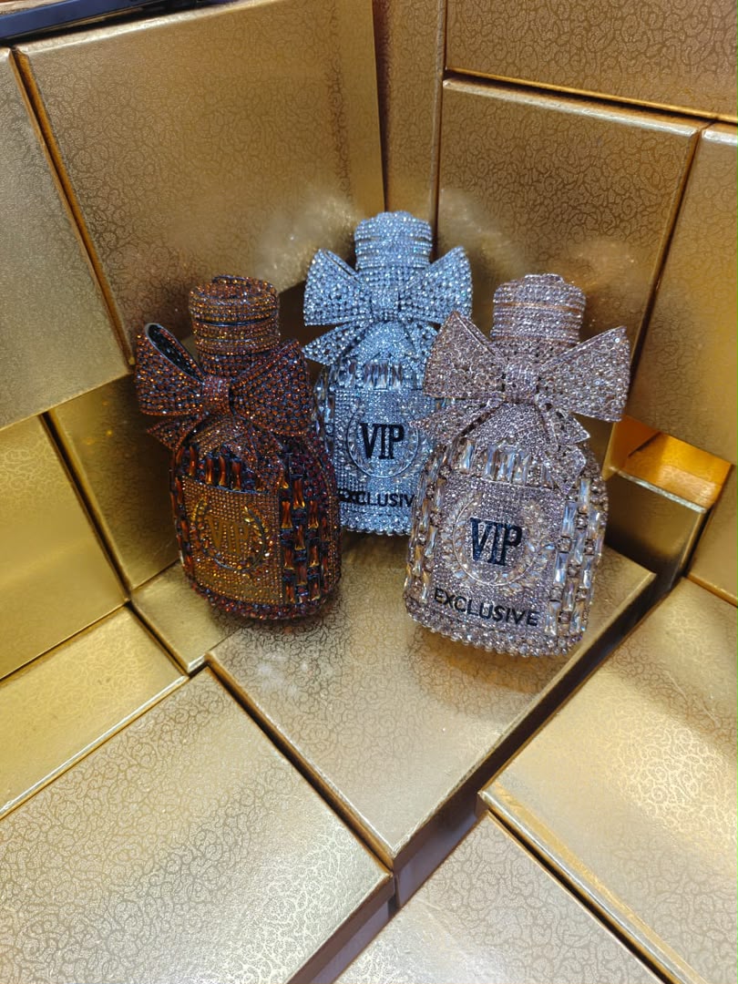 Soirée Crystal Bottle Clutch in Champagne — women's handbag from PurSole Nigeria