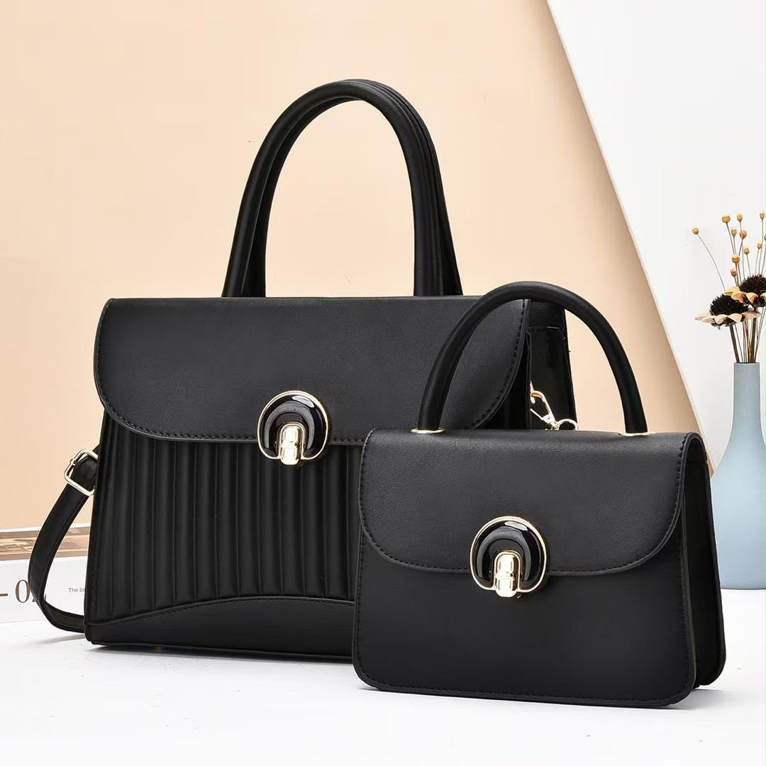 Nadia Pleated Top-Handle Set from PurSole, view 2